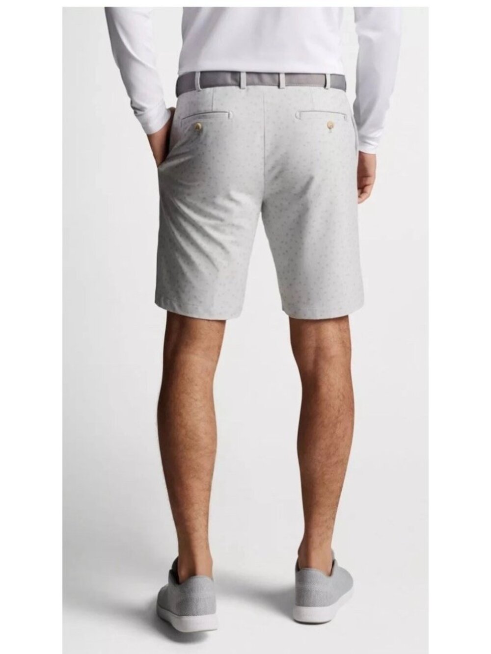 PETER MILLAR GOLF SALEM CARTS PERFORMANCE Flat Front Shorts, 36 GREY - Picture 3 of 10